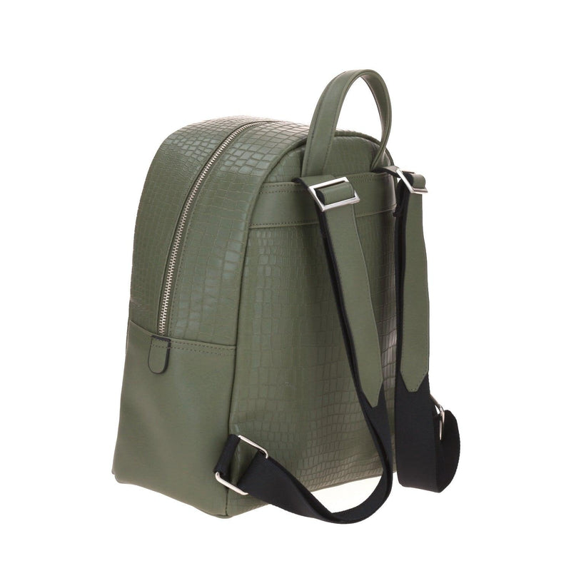 Mochila Gorett verde efecto cocodrilo